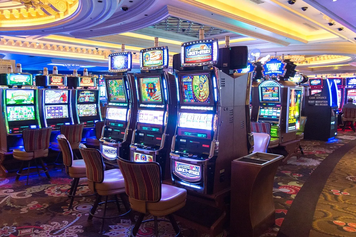 Slot machines on a casino floor