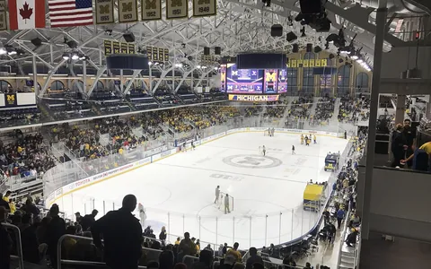 Hockey game in an arena